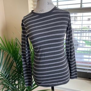 Grey Stripped Long Sleeve Shirt